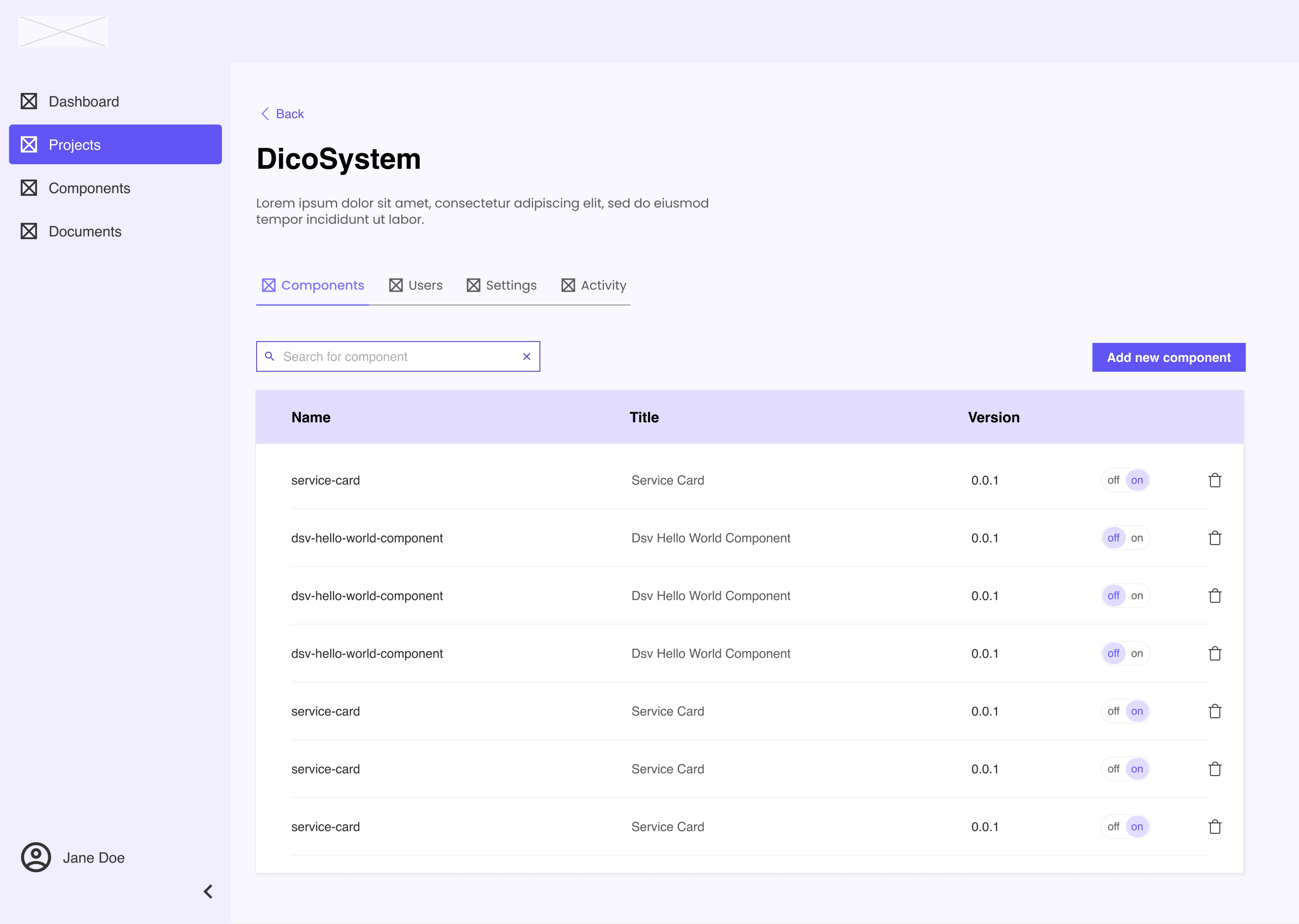 Confirmation wireframes